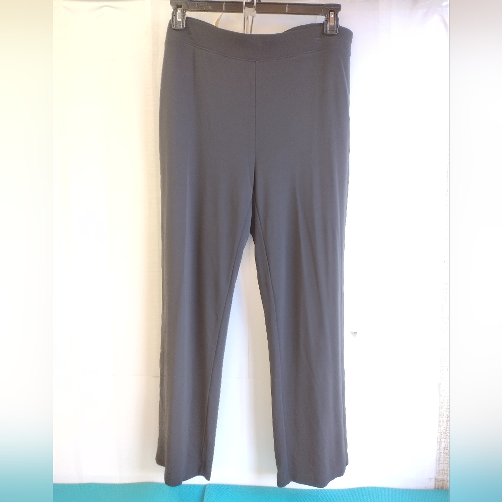 Lands’ End Starfish Wide Leg Pants Knit Stretchy Pull On Black L (14-16)